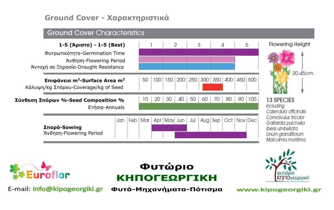 Ground Cover Σπόροι Μείγμα για Αστικά Λιβάδια EUROFLOR